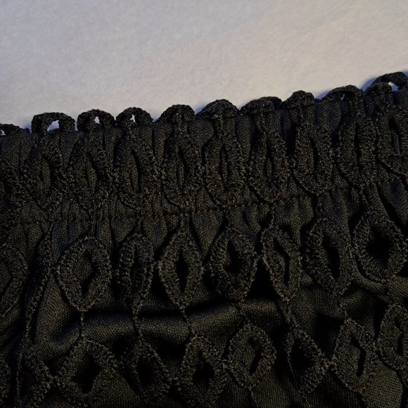 MOLLY BRACKEN NWT LACE Skirt Sz Medium ELASTIC WAIST lined OFFICE FORMAL BLACK - Picture 7 of 13
